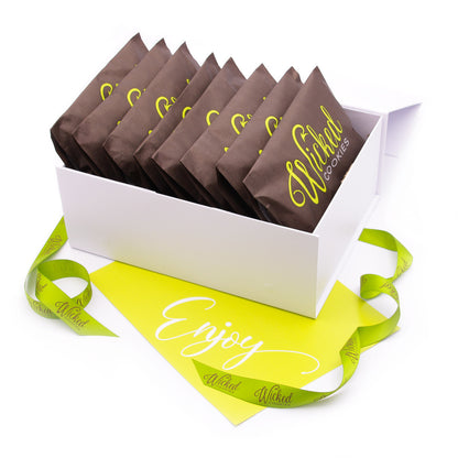 Vegan / Dairy Free Cookie Selection in Luxury Gift Box with Hand Tied Ribbon and Bow