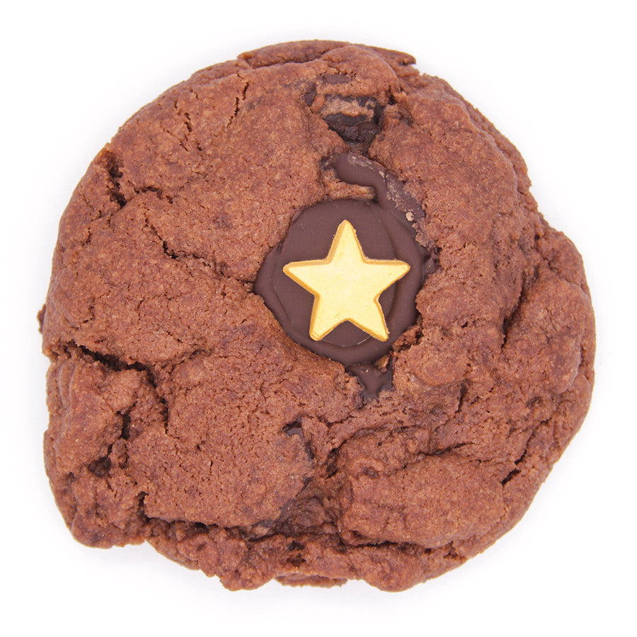 Vegan Dairyfree Double Chocolate Cookie with Gold Star