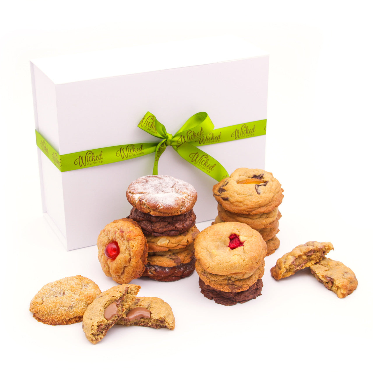 Classic Cookie Selection in Luxury Gift Box with Hand Tied Ribbon and Bow
